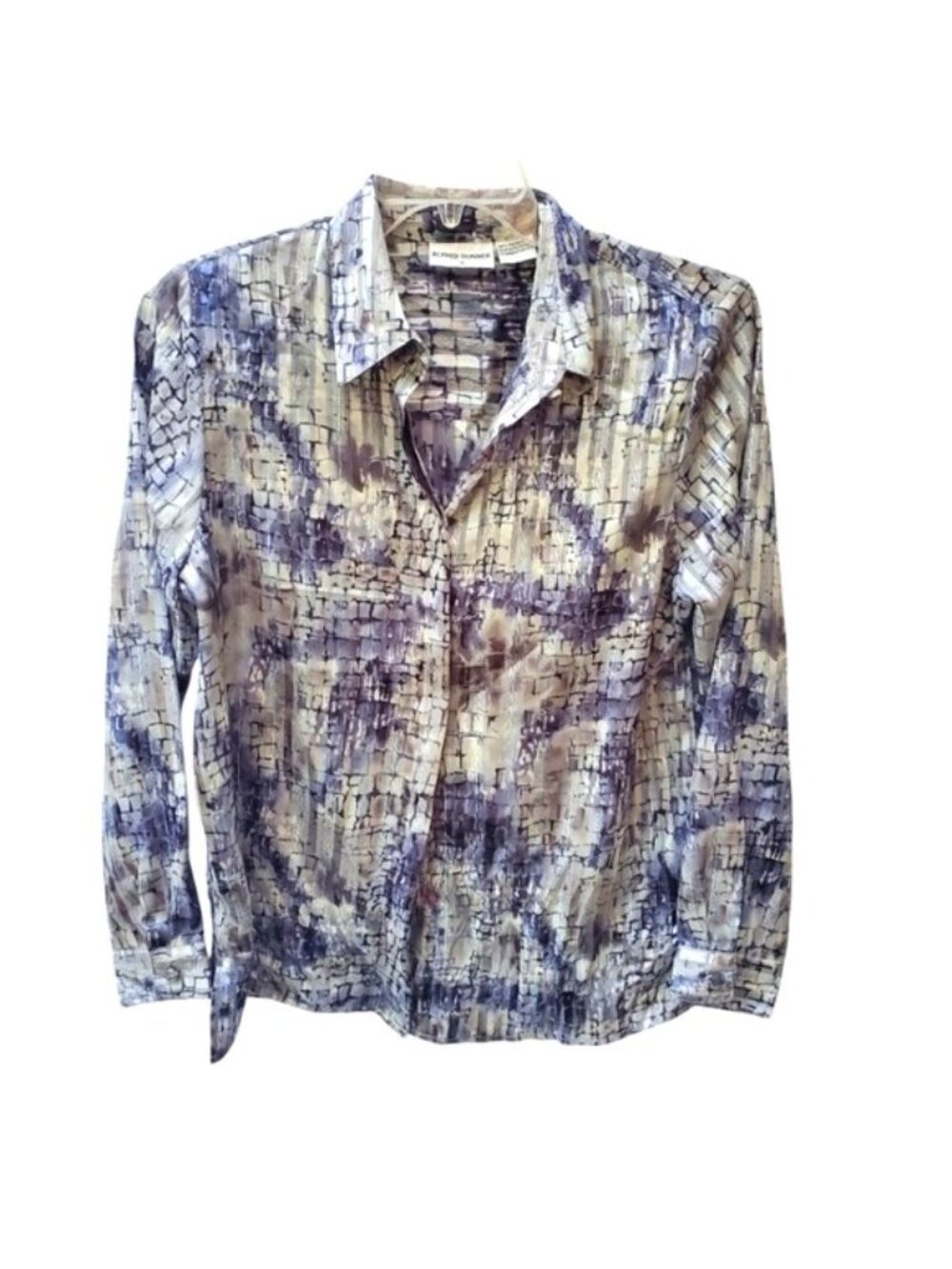 Vintage Metallic Snakeprint Button Front Business Career Size 12